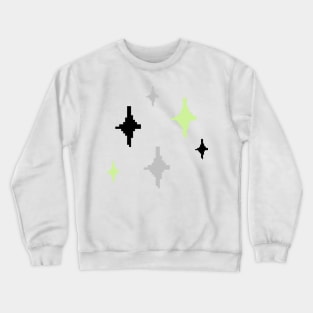 Agender Pride Sparkles Pixel Art Crewneck Sweatshirt